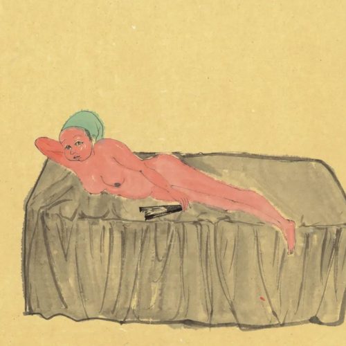 独自，38×41cm，纸本水墨，2013